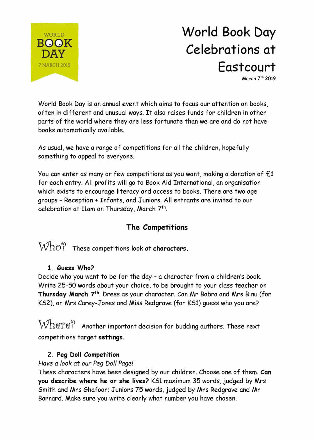 World Book Day 2019 1